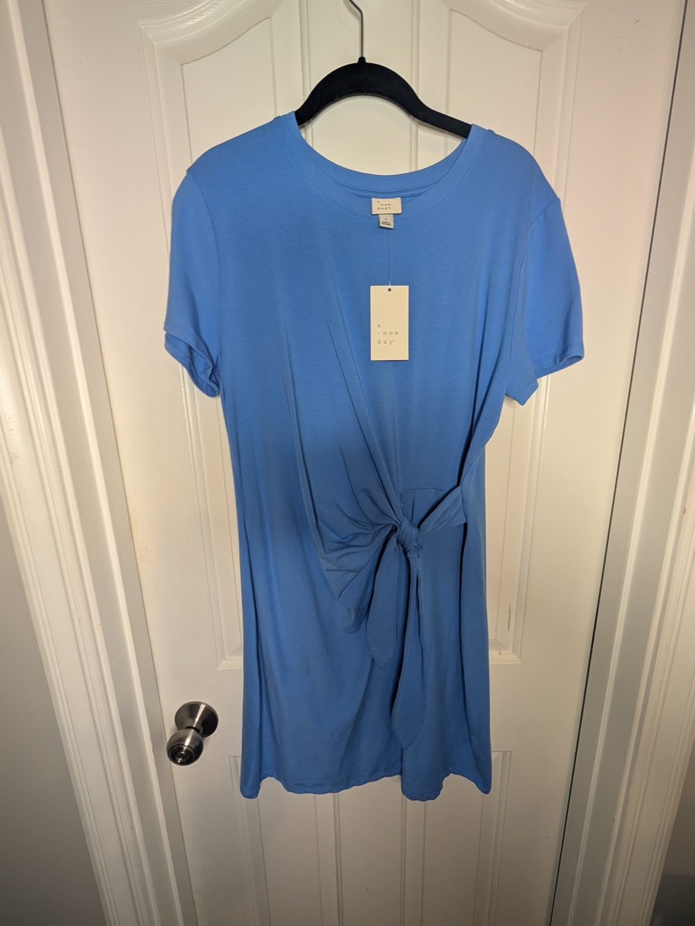 a new day Light Blue Tie-Front Mini Dress
